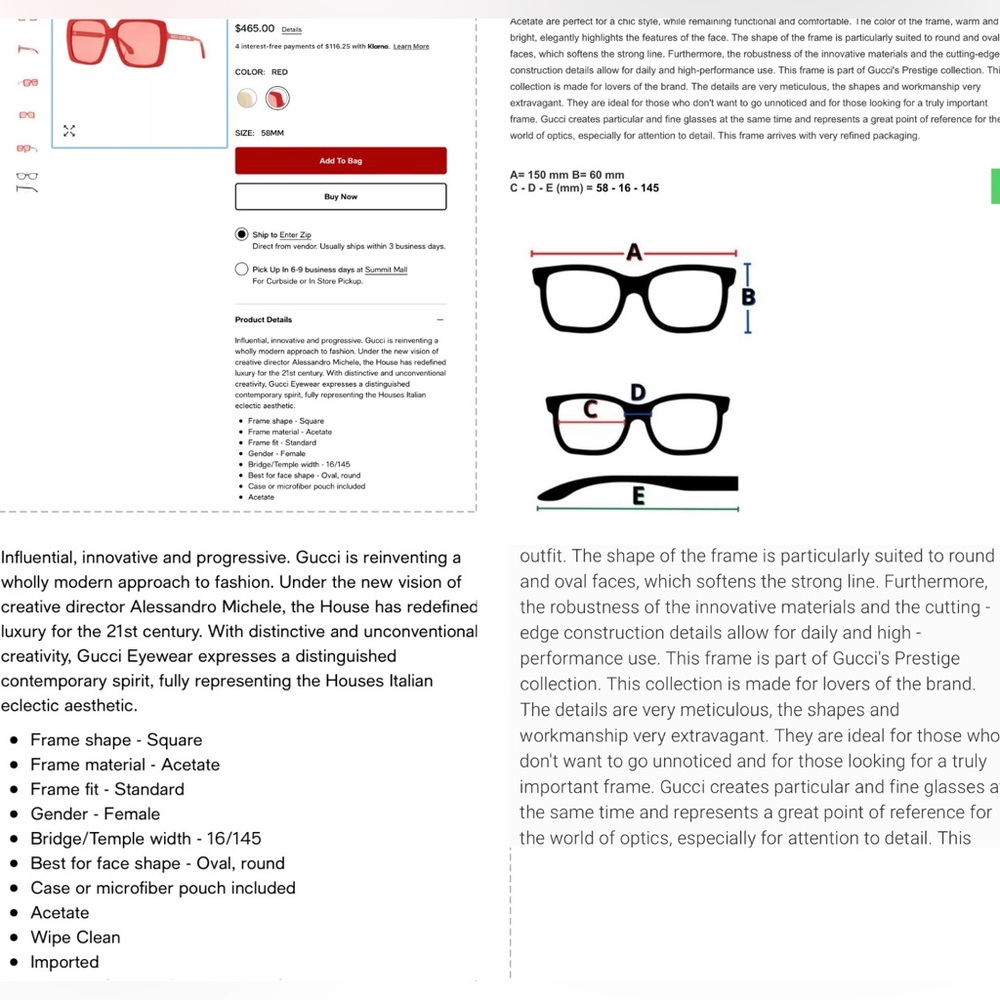 RED HOT GUCCI SUNGLASSES FROM THE PRESTIGE COLLECTION. GUCCI FANS SAY I LOVE YOU - Picture 6 of 16
